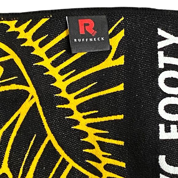 NYC Footy Champs Futball Ruffneck Knit Scarf Dual Sided Black/Yellow Soccer - Picture 4 of 6